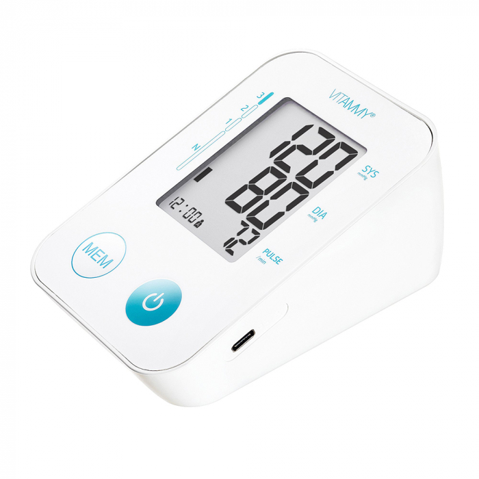 Tensiometru electronic de brat VITAMMY Next Basic, mufa USB, masurare in timpul umflarii mansetei, detectare aritmie, detectie miscarea corpului, memorare 2 utilizatori, manseta 22-40 cm, resigilat [7]