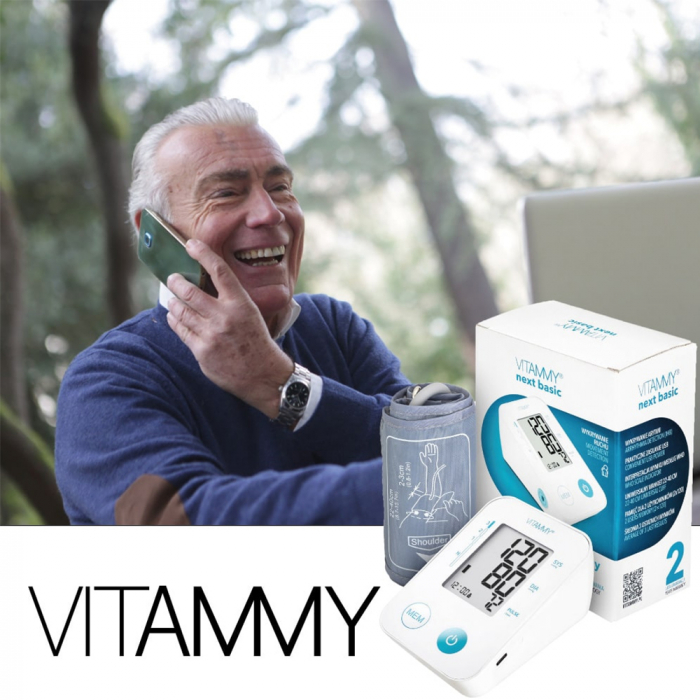Tensiometru electronic de brat VITAMMY Next Basic, mufa USB, masurare in timpul umflarii mansetei, detectare aritmie, detectie miscarea corpului, memorare 2 utilizatori, manseta 22-40 cm, resigilat [9]