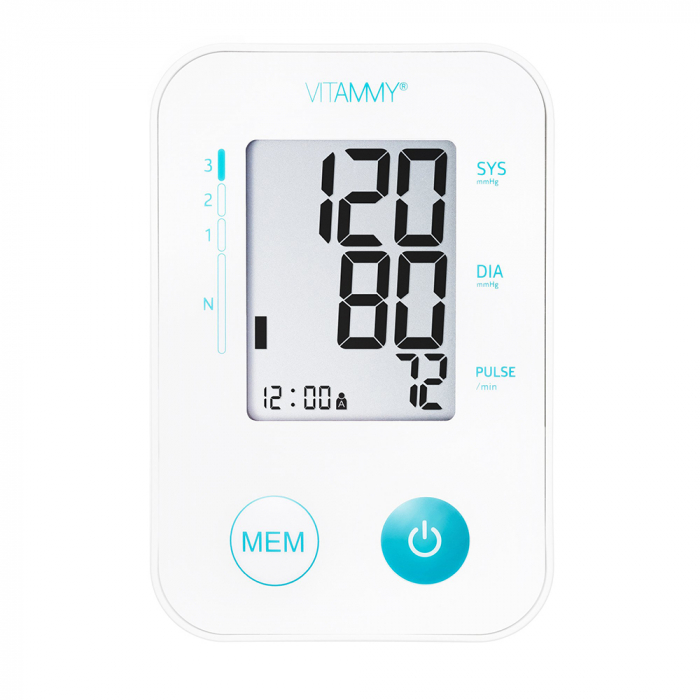 Tensiometru electronic de brat VITAMMY Next Basic, mufa USB, masurare in timpul umflarii mansetei, detectare aritmie, detectie miscarea corpului, memorare 2 utilizatori, manseta 22-40 cm, resigilat [8]