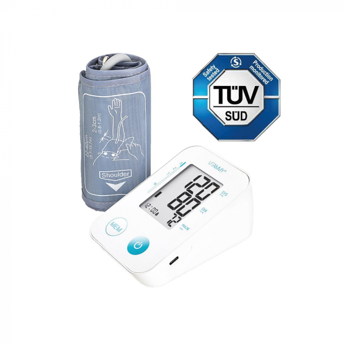 Tensiometru electronic de brat VITAMMY Next Basic, mufa USB, masurare in timpul umflarii mansetei, detectare aritmie, detectie miscarea corpului, memorare 2 utilizatori, manseta 22-40 cm, resigilat [4]