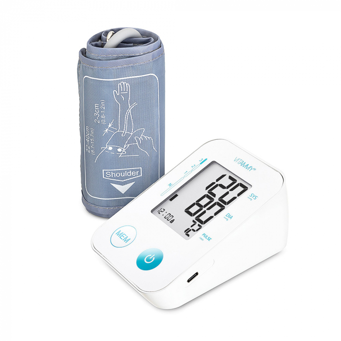 Tensiometru electronic de brat VITAMMY Next Basic, mufa USB, masurare in timpul umflarii mansetei, detectare aritmie, detectie miscarea corpului, memorare 2 utilizatori, manseta 22-40 cm, resigilat [5]