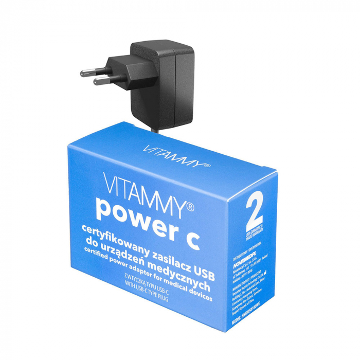 Tensiometru electronic de brat VITAMMY Next Basic Power C, alimentator inclus, masurare in timpul umflarii mansetei, detectare aritmie, detectie miscarea corpului, memorare 2 utilizatori, husa de protectie, manseta 22-40 cm, Alb [8]