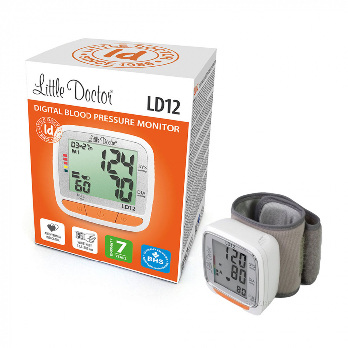Tensiometru electronic de incheietura Little Doctor LD 12, detectare aritmie, indicator WHO, afisare data si ora [3]