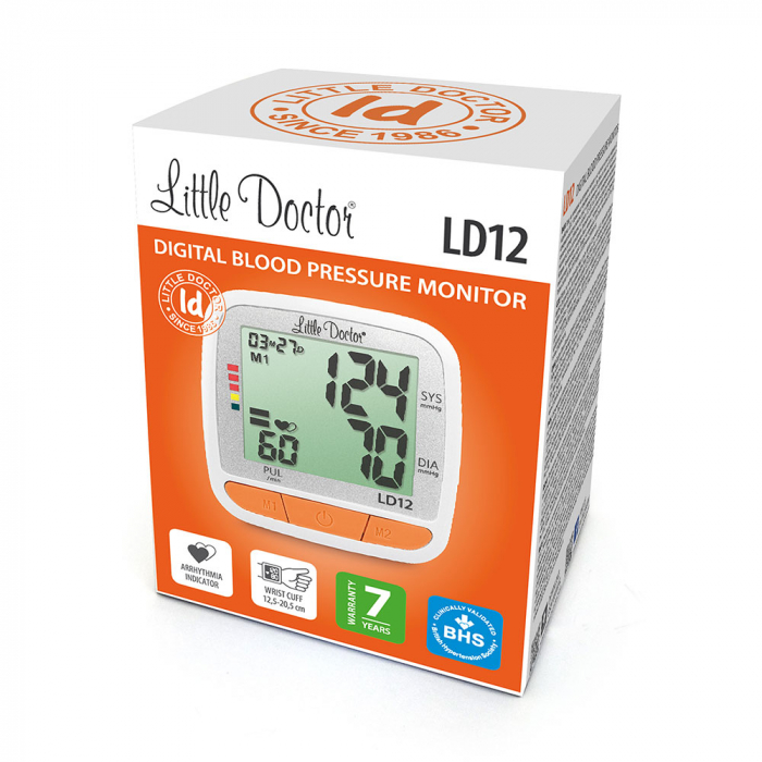 Tensiometru electronic de incheietura Little Doctor LD 12, detectare aritmie, indicator WHO, afisare data si ora [4]