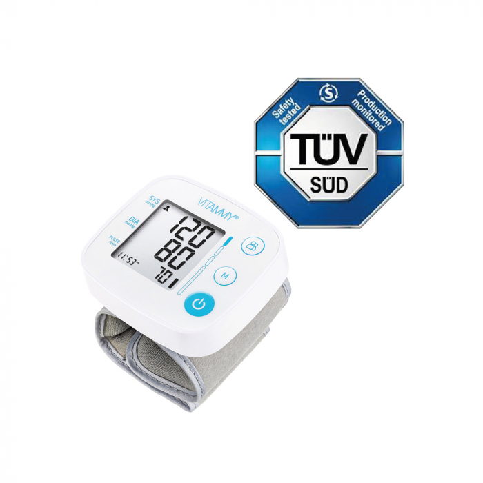 Tensiometru electronic de incheietura VITAMMY Next 0.1, masurare in timpul umflarii mansetei, detectare aritmie, detectie miscarea corpului, memorare 2 utilizatori, manseta 12.5-21.5 cm, Alb [5]