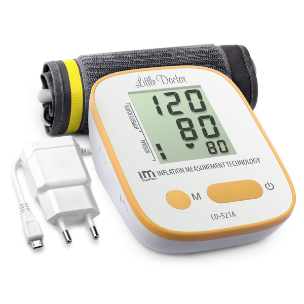 Tensiometru electronic de brat Little Doctor LD-521A, adaptor inclus, Algoritm IMS, memorare 90 de valori, manseta 22 - 42 cm, resigilat [2]