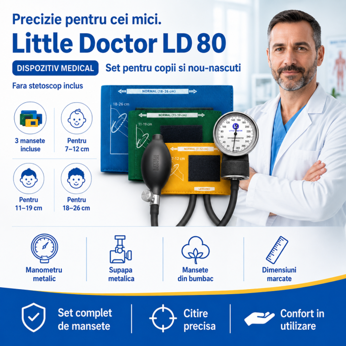 Tensiometru mecanic Little Doctor LD 80, pentru copii si nou-nascuti, fara stetoscop [3]