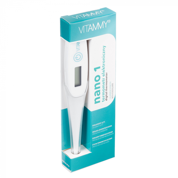 Termometru electronic tip stilou Vitammy Nano 1, functie alarma pentru febra, memorarea ultimei masuratori, husa protectie [5]