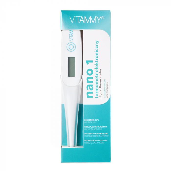 Termometru electronic tip stilou Vitammy Nano 1, functie alarma pentru febra, memorarea ultimei masuratori, husa protectie [4]