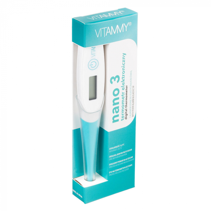 Termometru electronic tip stilou cu varf flexibil Vitammy Nano 3, functie alarma pentru febra, memorarea ultimei masuratori, husa protectie [4]