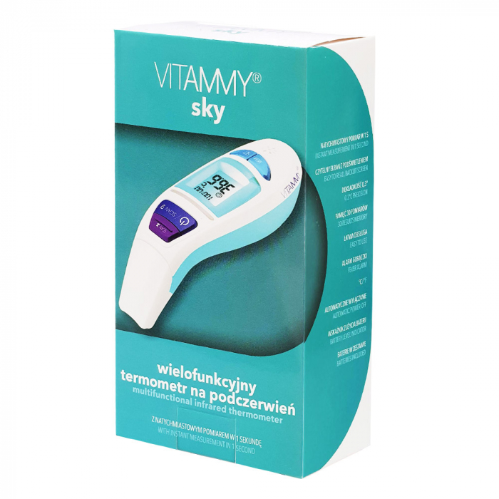 Termometru multifunctional digital Vitammy Sky, 4 in 1, tehnologie infrarosu, frunte si ureche [6]