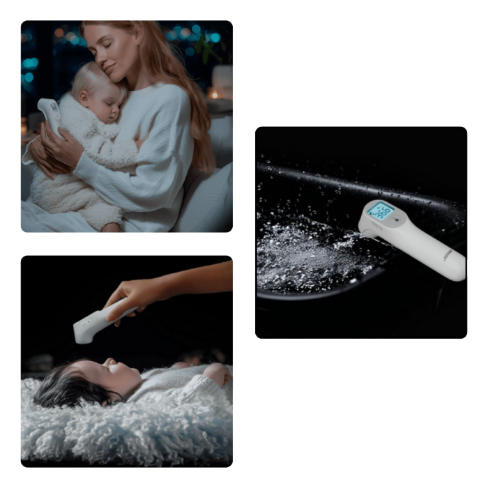 Termometru non-contact Novama NC Pro, pentru masurarea temperaturii corpului si a suprafetelor, memorie pentru 12 masuratori, 2 senzori separati, alarma febra, ecran iluminat, mod silentios, etui [9]