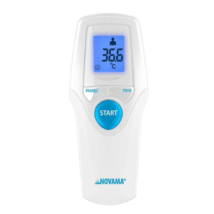 Termometru non-contact Novama White T1S, memorie pentru 30 de masuratori, iluminare ecran, mod silentios de noapte, alarma febra, oprire automata, Alb [2]