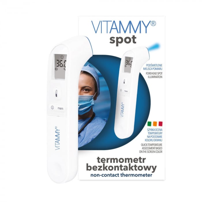 Termometru non-contact Vitammy Spot, tehnologie infrarosu, pentru frunte, uz casnic si profesional [6]