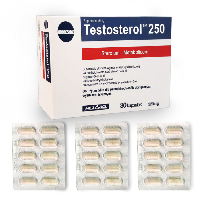 Pachet Megabol Biosterol 750 mg, 30 cps plus Testosterol 250, 30 cps, stimulare testosteron si hormon de crestere, inhibare estrogen [5]