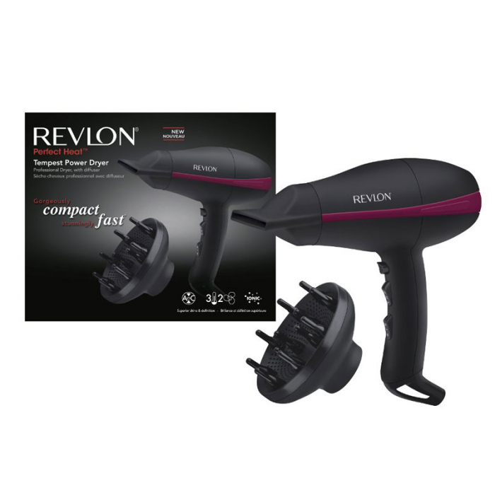 Uscator de par REVLON Perfect Heat Tempest Power Dryer RVDR5821,  2 viteze, 3 trepte de temperatura [5]
