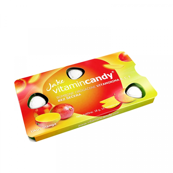 Drajeuri fara zahar VitaminCandy multivitamine cu gust de mango, 18 g [3]