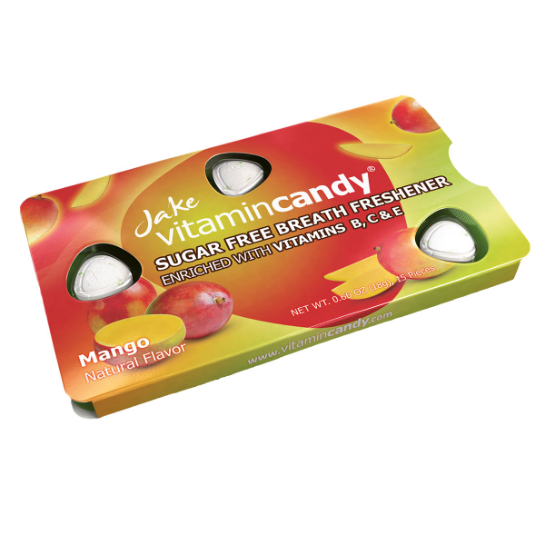 Drajeuri fara zahar VitaminCandy multivitamine cu gust de mango, 18 g [2]