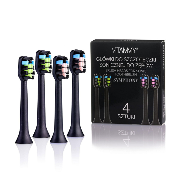 Set 4 rezerve periuta de dinti VITAMMY Symphony, Negru, TH1911-4 Black [2]