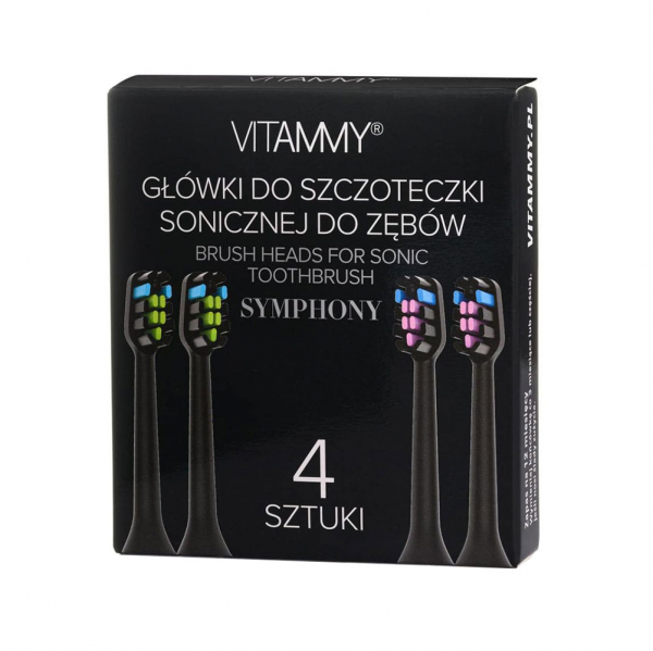 Set 4 rezerve periuta de dinti VITAMMY Symphony, Negru, TH1911-4 Black [3]