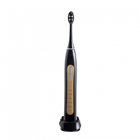 Periuta de dinti electrica VITAMMY Aurum, 96000 vibratii/min, 5 moduri de periaj, incarcare wireless Negru/Auriu [2]