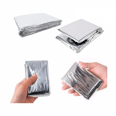 Set patura termica pentru situatii de urgenta, 210x160 cm, Argintiu, 25 bucati, CRM-RB-01S [1]