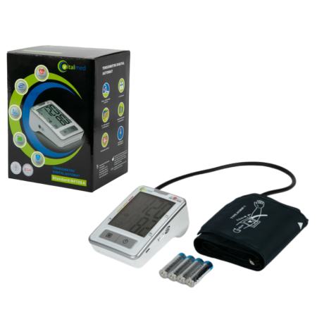 Tensiometre electronice - Tensiometru digital automat VitalMed Standard BP126A, memorare 2 utilizatori, tehnologia MAC, indicator de aritmii si clasificarea tensiunii, manseta 22 - 42 cm