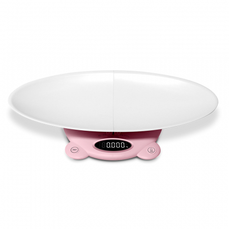 Cantar electronic Vitammy Babycinno, 4 in 1, pentru nou-nascuti, bebelusi, copii si adulti, tava detasabila, ecran LCD, greutate maxima 120 kg, Roz [6]