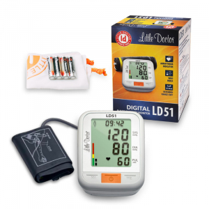Tensiometru electronic de brat Little Doctor LD51, afisaj XXL, detector aritmie, indicator WHO, afisare data si timp, Alb/Gri [1]