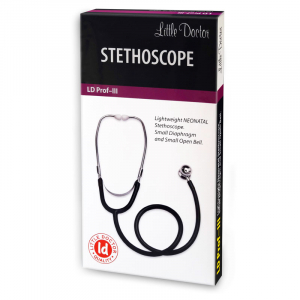 Stetoscop neonatal Little Doctor LD Prof III, stetoscop metalic utilizabil pe ambele parti, diafragma mica, Negru/Inox [3]