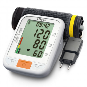 Tensiometre electronice - Tensiometru electronic de brat Little Doctor LD 51U, manseta 22 - 42 cm, indicator WHO, adaptor priza inclus, Alb/Gri