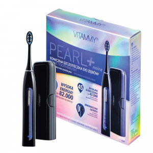 Periute de dinti electrice - Periuta de dinti electrica VITAMMY Pearl+ Noire, 82000 vibratii/min, 3 moduri de periaj, 2 capete incluse, Negru