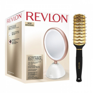 Set oglinda cosmetica iluminata REVLON Utimate Glow Beauty RVMR9029 si perie de par [1]