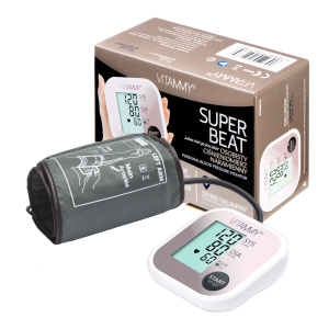Tensiometru electronic de brat VITAMMY Super Beat, manseta 22-42 cm, Alb/Roz [3]
