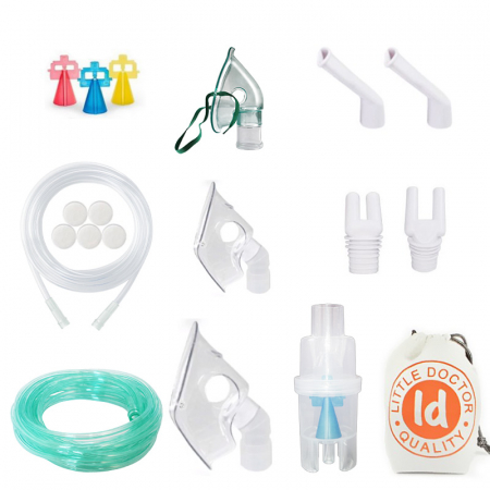 Aparat aerosoli cu compresor Little Doctor LD-220C PRO, 3 dispensere, 3 masti, furtun 6 m [4]