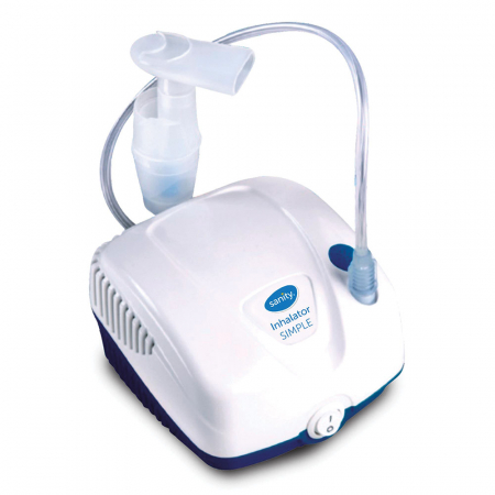 Aparat aerosoli cu compresor Sanity  Inhaler Simple, MMad 2.44 μm, compact si dimensiuni reduse, geanta de transport, alb [1]