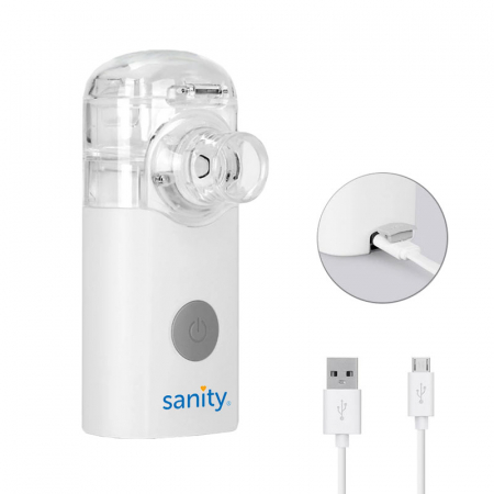 Aparat aerosoli cu tehnologie mesh Sanity Silent Mesh AP 2717 PRO, dimensiuni reduse, cablu USB, resigilat [2]