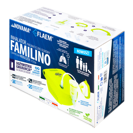 Aparat aerosoli Novama Familino by Flaem, nebulizator cu compresor, 2 moduri de nebulizare, dimensiuni particule reglabile, masca copii si adulti, fara ftalati si BPA, pentru uz casnic si profesional, Verde [7]