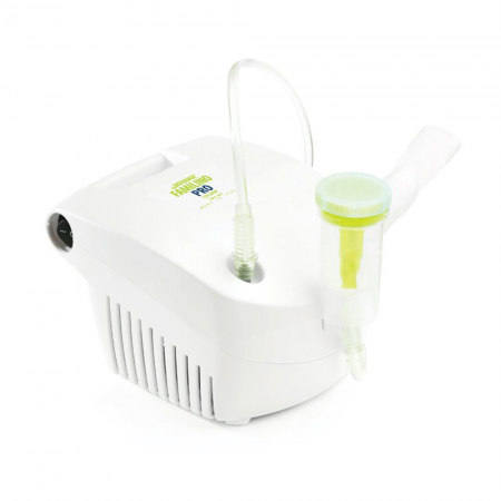 Aparat aerosoli Novama Familino Pro by Flaem, nebulizator cu compresor, Irigator nazal Rhino Clear Ergo, filtru de rezerva Porex, 2 moduri de nebulizare, dimensiuni particule reglabile, masca copii si adulti, fara ftalati si BPA, Alb [4]