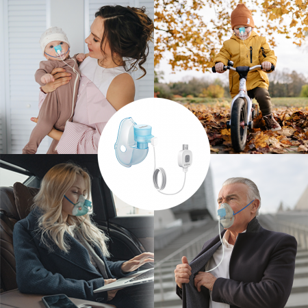 Aparat aerosoli portabil RedLine IQ M200, nebulizator ultrasonic, tehnologie MESH, masca bebelusi, copii si adulti, silentios [9]