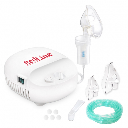 Aparat aerosoli RedLine NB-230C Ultra, masca copii si adulti, kit Ultra cu furtun de 6m si masca bebelusi, nebulizator cu compresor [1]