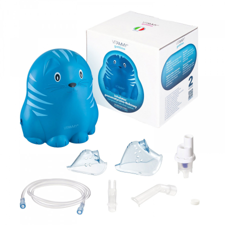 Aparat aerosoli Vitammy Gattino A1503, nebulizator cu compresor, set complet de accesorii, Albastru [2]