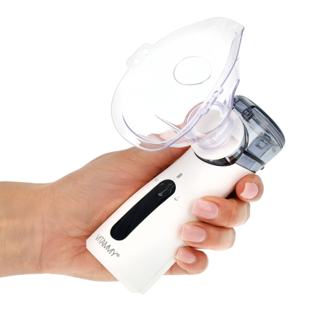 Aparat aerosoli cu tehnologie mesh Vitammy eMESH, afisaj digital, cronometru timp inhalare, functie de autocuratare, incarcare USB-C, masca pentru copii si adulti, mustiuc, saculet pentru transport [6]