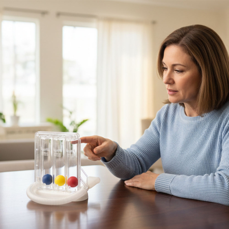 Aparat exercitii respiratorii Vitalmed Triflo, pentru antrenarea eficienta a plamanilor si sustinerea respiratiei, trei camere, materiale sigure si durabile [2]