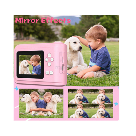 Aparat foto instant pentru copii RedLine S7 Pink, foto si video 1080P, printare instant alb-negru, ecran 2.4 inch, zoom 2X-6X, filtre si rame, jocuri integrate, card SD, cablu type-C, portabil, Roz [5]
