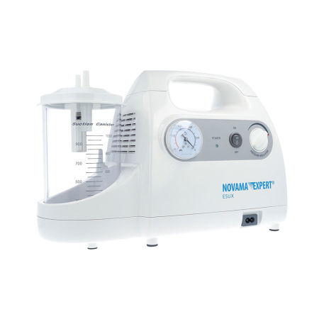 Aspirator electric Novama Expert ESUX 7E-C, cu pompa fara ulei, destinat aspirarii eficiente a lichidelor biologice, vacuum maxim 75 kPa, recipient 1000 ml, functionare silentioasa, 2 catetere, filtre [2]