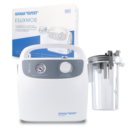 Aspirator electric portabil Novama Expert ESUXMOB, pentru indepartarea secretiilor din caile respiratorii si cavitati, cu acumulator incorporat, vacuum 85 kPa, recipient 1000 ml, pompa fara ulei [4]