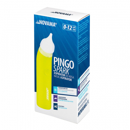 Aspirator nazal electric Novama Pingo Spark, pentru copii 0-12 ani, 2 varfuri silicon, iluminare LED, cu baterii, Verde lime [3]