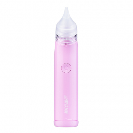 Aspirator nazal electric Novama Pingo Spark, pentru copii 0-12 ani, 2 varfuri silicon, iluminare LED, cu baterii, Roz pastel [1]