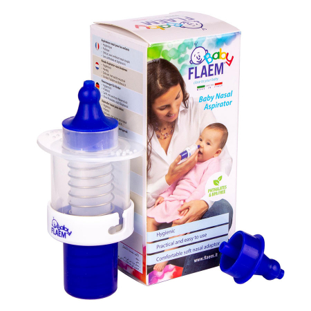 Aspirator manual Baby pentru bebelusi si copii, Alb/Albastru
